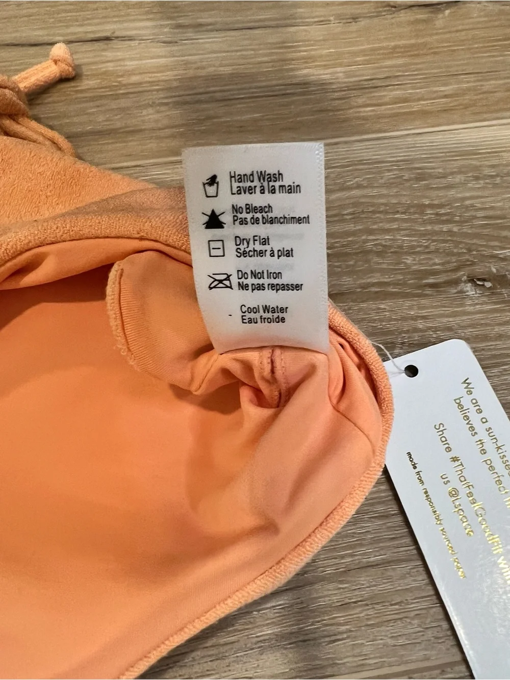 L Space Orange Tie-Side Bikini Bottoms Size Medium